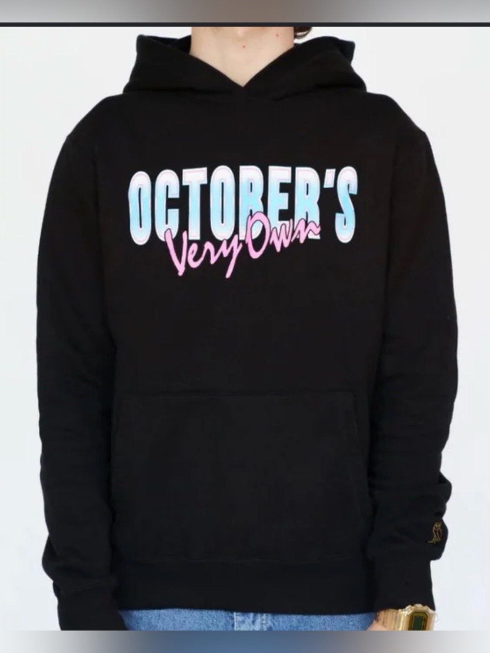 OVO Vice Pullover Cotton Black Hoodie Size S
